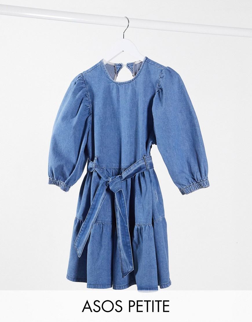 Niebieska jeansowa sukienka mini o rozkloszowanym fasonie 42 Niebieska-jeansowa-sukienka-mini-o-rozkloszowanym-fasonie-42