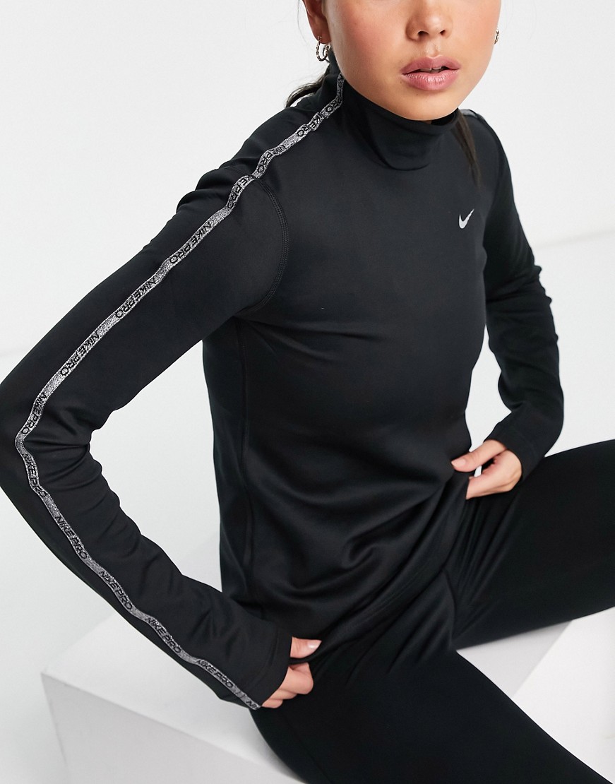 Nike Pro Training czarny t-shirt longsleeve na trening defekt XS Nike-Pro-Training-czarny-t-shirt-longsleeve-na-trening-defekt-XS