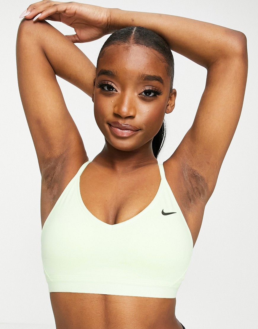 Nike Training Pro limonkowy lekki biustonosz sportowy S Nike-Training-Pro-limonkowy-lekki-biustonosz-sportowy-S