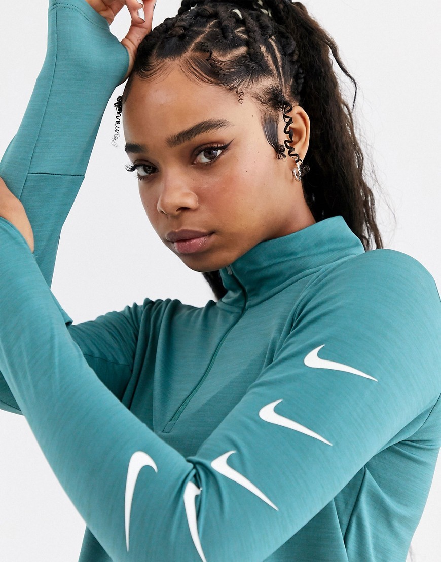 Nike-Zielony-T-shirt-z-dlugim-rekawem-damski-na-zamek-M-38-2 Nike-Zielony-T-shirt-z-dlugim-rekawem-damski-na-zamek-M-38