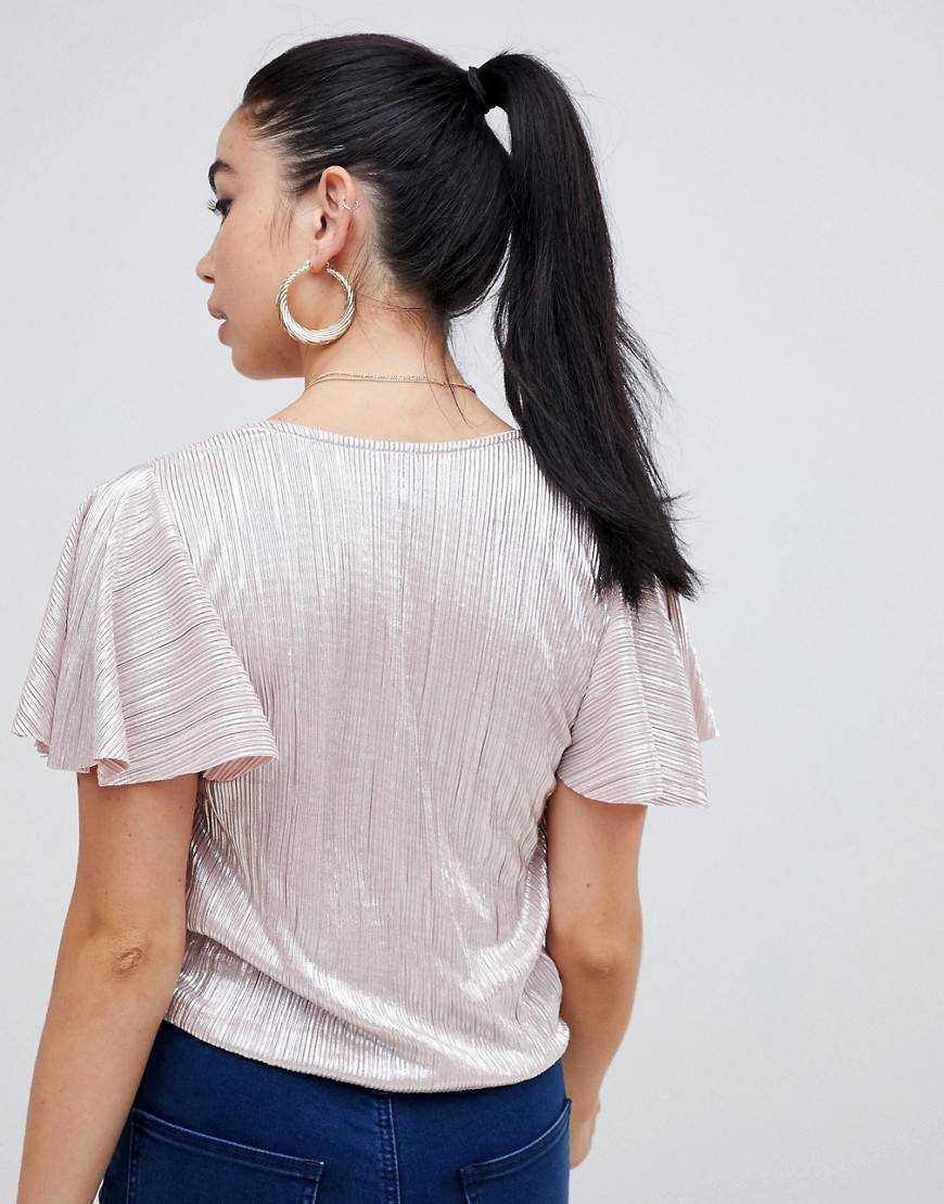 Nude-Rozowy-Top-Bluzka-gleboki-dekolt-twist-XS-34-1 Nude-Rozowy-Top-Bluzka-gleboki-dekolt-twist-XS-34