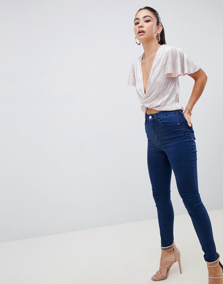Nude-Rozowy-Top-Bluzka-gleboki-dekolt-twist-XS-34-3 Nude-Rozowy-Top-Bluzka-gleboki-dekolt-twist-XS-34