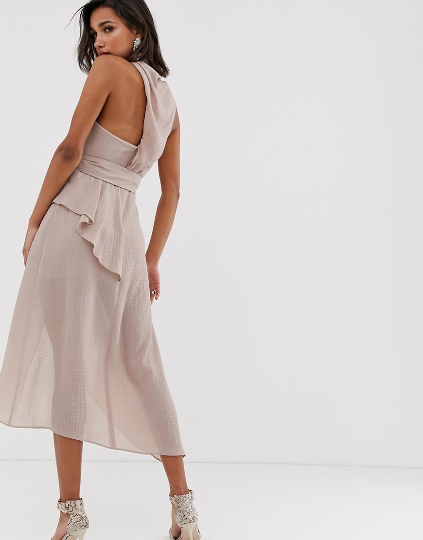 Nude-Sukienka-midi-drapowana-brak-paska-XXL-44-1 Nude-Sukienka-midi-drapowana-brak-paska-XXL-44