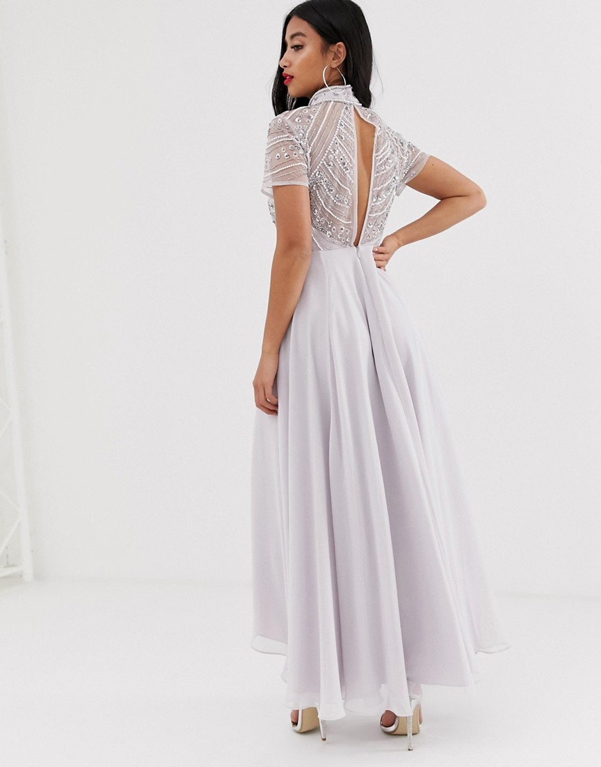 Petite-Liliowa-dluga-Sukienka-zdobiony-top-elegancka-XL-42-1 Petite-Liliowa-dluga-Sukienka-zdobiony-top-elegancka-XL-42