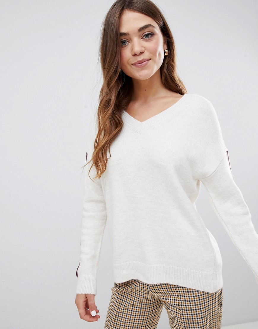Pimkie Dzianinowy sweter ecrue pasek defekt L 40 Pimkie-Dzianinowy-sweter-ecrue-pasek-L-40