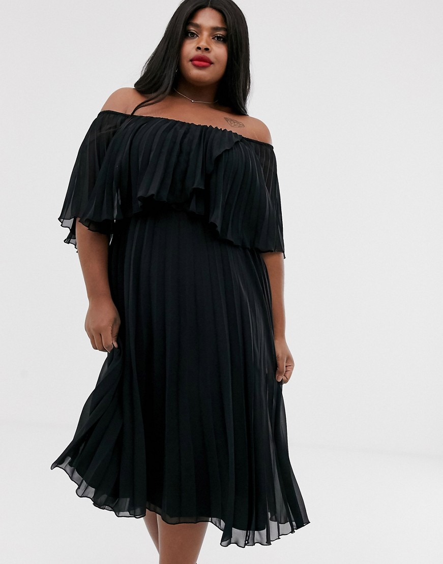 Plisowana-czarna-sukienka-midi-z-dekoltem-bandeau-46-3 Plisowana-czarna-sukienka-midi-z-dekoltem-bandeau-46