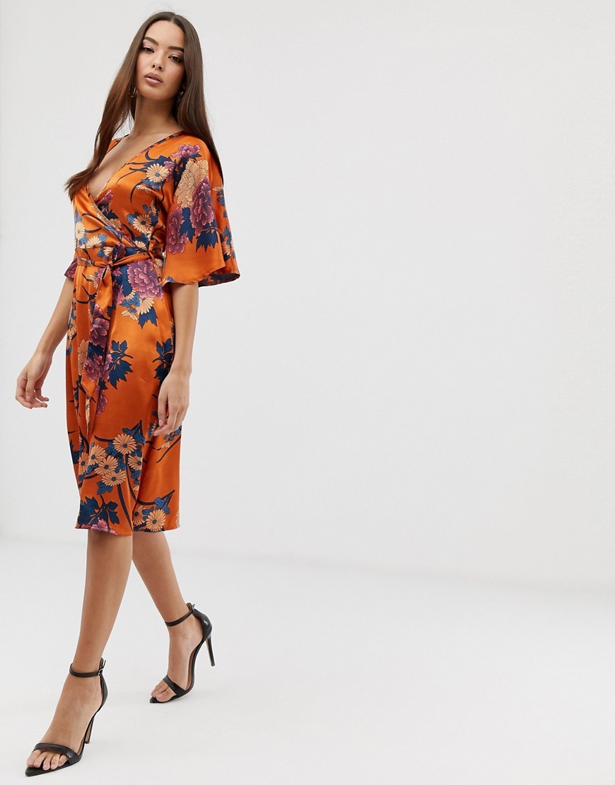 Pomaranczowa-Sukienka-midi-typu-kimono-satynowa-Defekt-L-40-3 Pomaranczowa-Sukienka-midi-typu-kimono-satynowa-Defekt-L-40