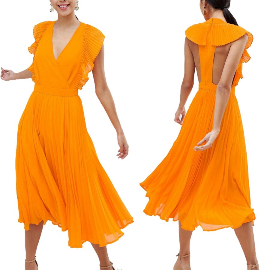 Pomaranczowa-sukienka-plisowana-zwiewna-XXS-32