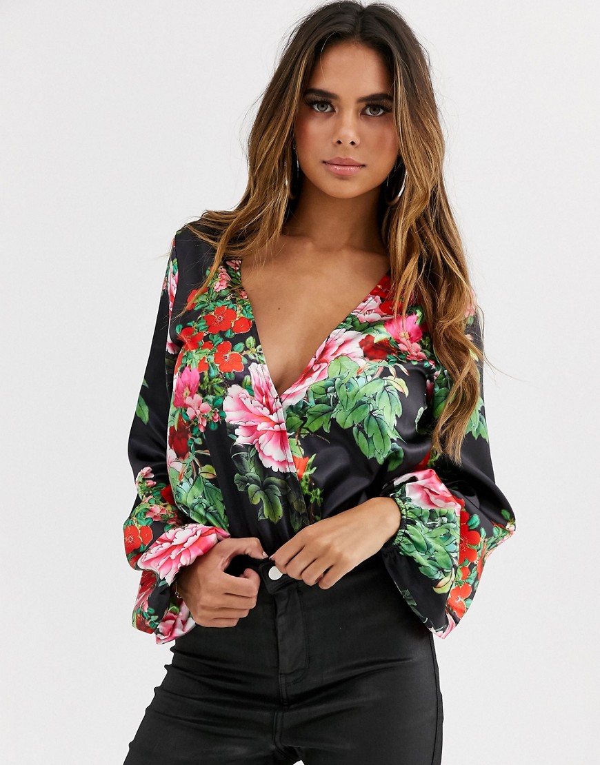 Pretty Little Thing, Satynowa body, wzór kwiatowy, 40 Pretty-Little-Thing--Satynowa-body--wzor-kwiatowy--40