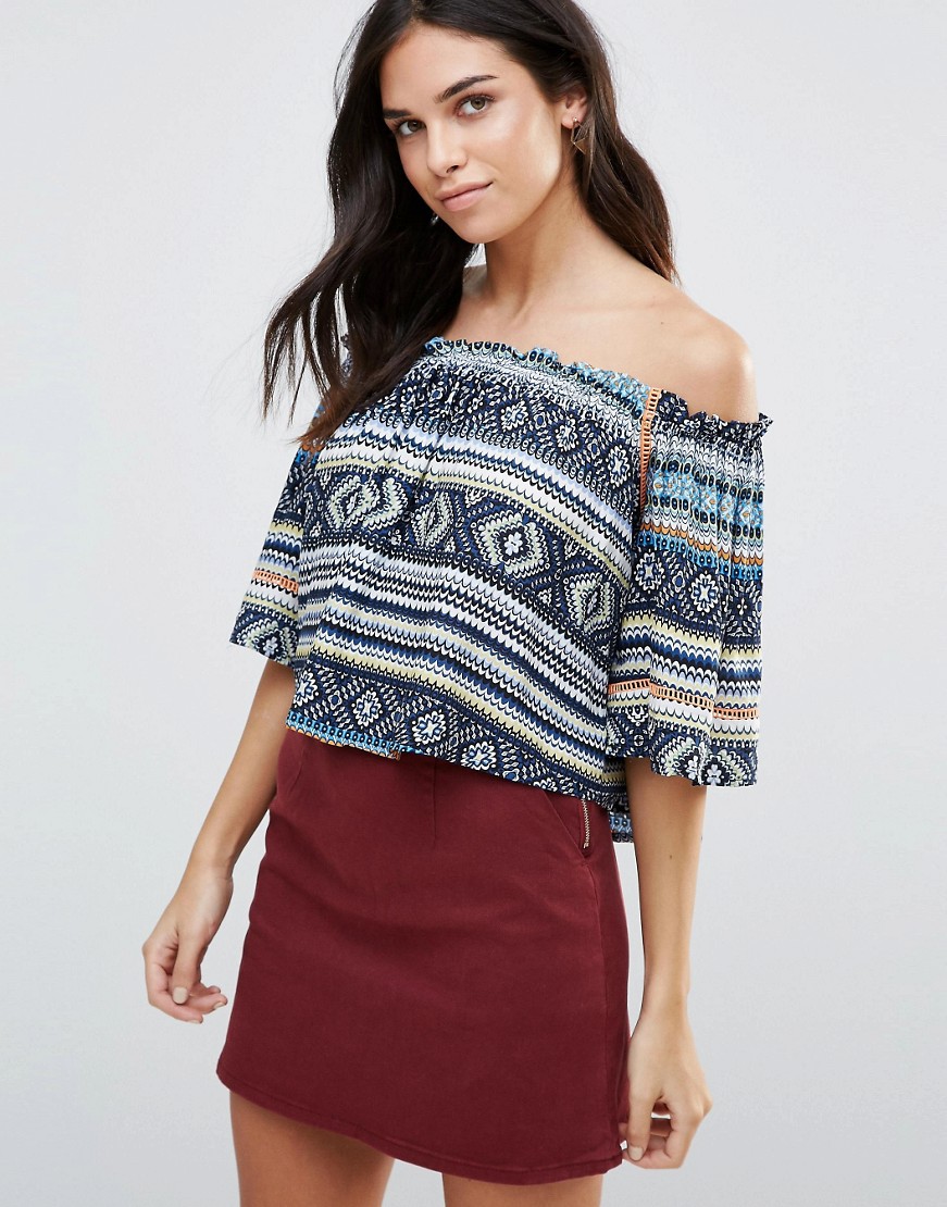 QED-London-Granatowy-Top-Bluzka-w-print-S-M-1 QED-London-Granatowy-Top-Bluzka-w-print--S---M