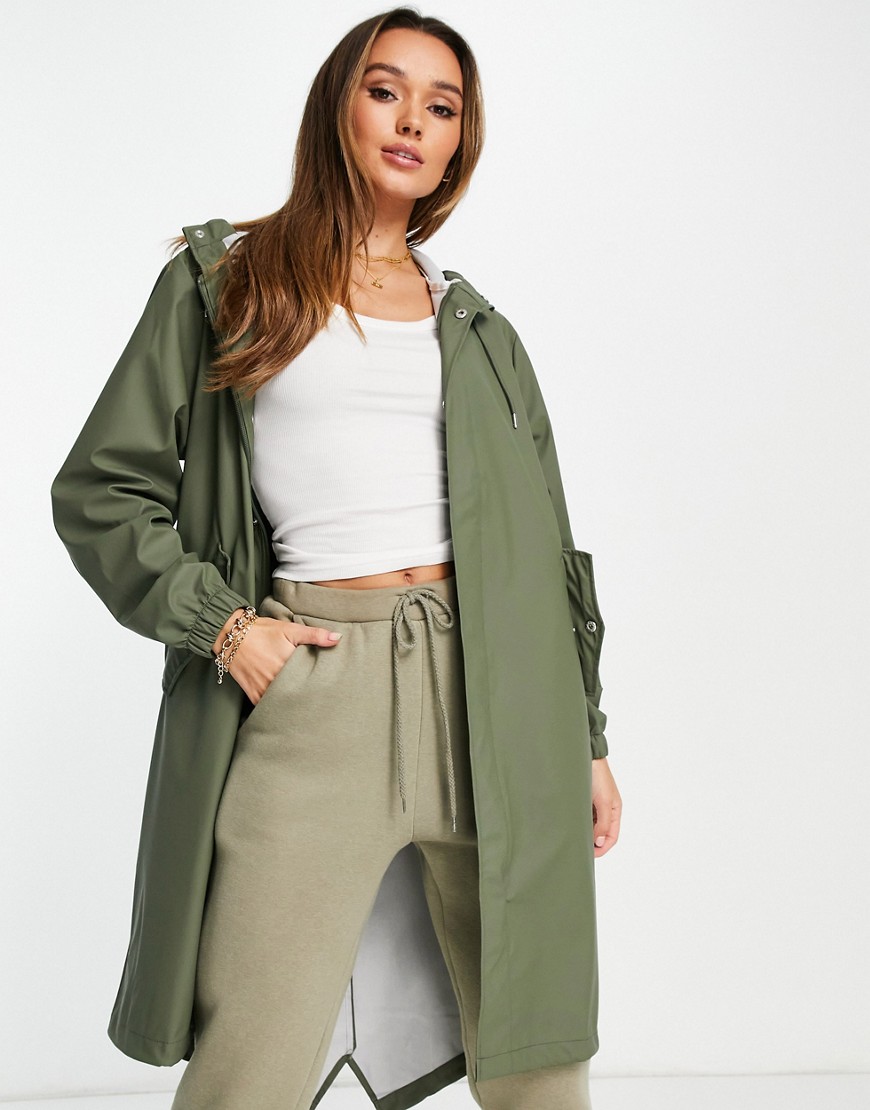 Rains Oliwkowa parka z przedłużonym tyłem defekt M/L Rains--Oliwkowa-przeciwdeszczowa-parka-z-przedluzonym-tylem-defekt-M-L