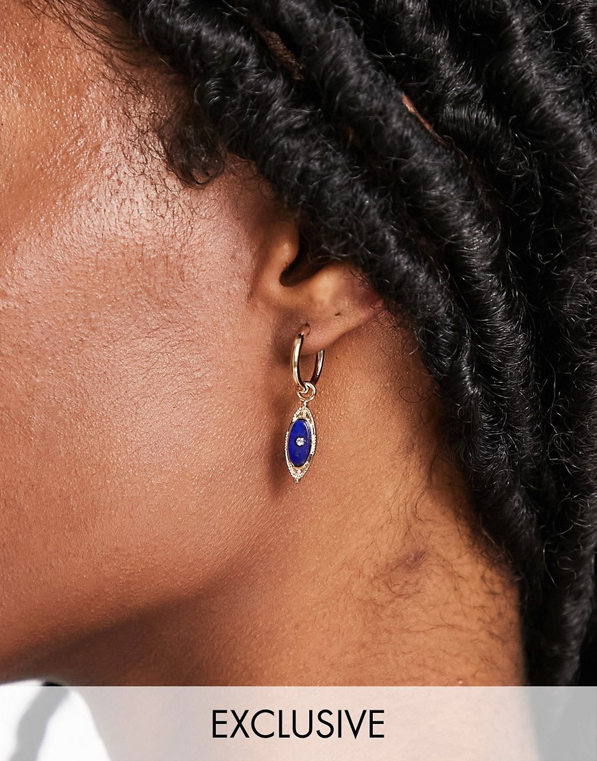 Reclaimed Vintage Inspired wiszące kolczyki z zawieszką z kamieniem Reclaimed-Vintage-Inspired-wiszace-kolczyki-z-zawieszka-z-kamieniem