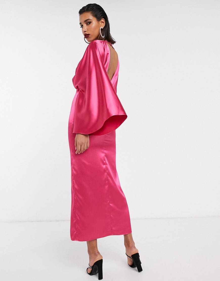 Rozowa-Satynowa-Sukienka-kimono-midi-defekt-L-40-2 Rozowa-Satynowa-Sukienka-kimono-midi-defekt-L-40