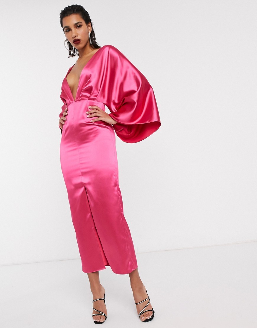 Rozowa-Satynowa-Sukienka-kimono-midi-defekt-L-40-3 Rozowa-Satynowa-Sukienka-kimono-midi-defekt-L-40