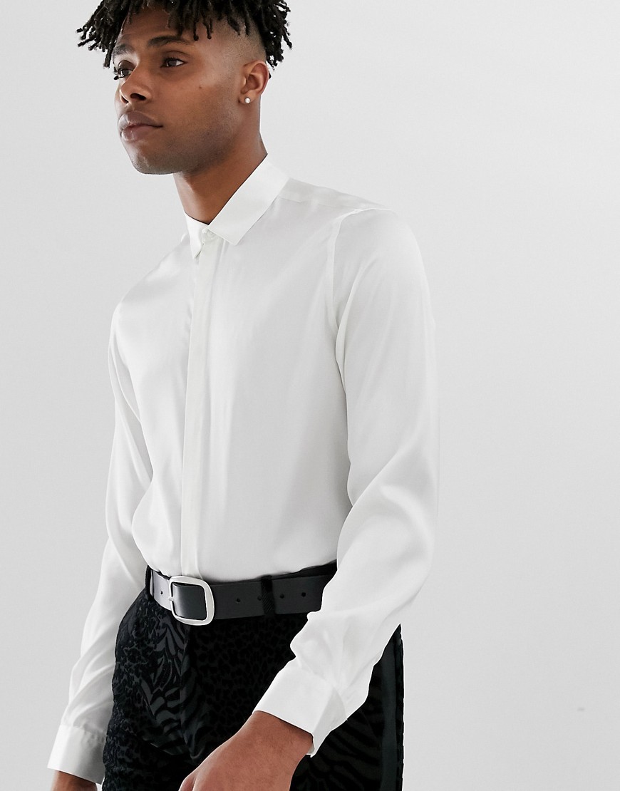 Satynowa koszula offwhite regular fit kremowa DEFEKT XXS Satynowa-koszula-offwhite-regular-fit-kremowa-DEFEKT-XXS