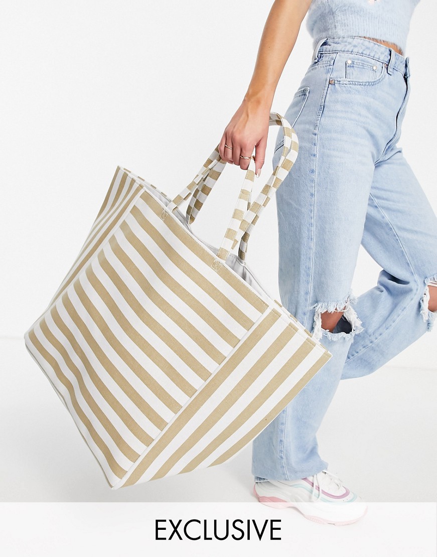 South Beach torba typu tote w paski beżowa defekt one size South-Beach-torba-typu-tote-w-paski-bezowa-one-size