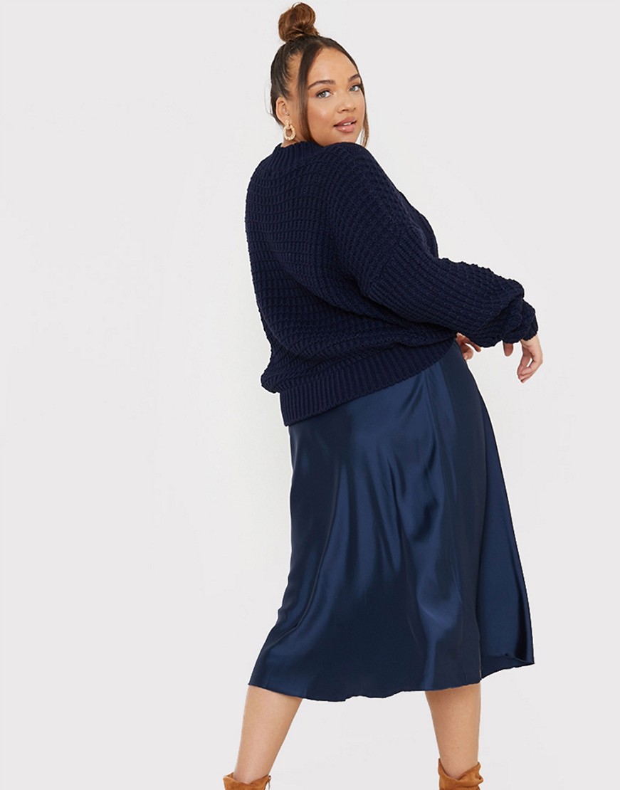 Spodnica-granatowa-midi-satynowa-plus-size-50-1 Spodnica-granatowa-midi-satynowa-plus-size-50