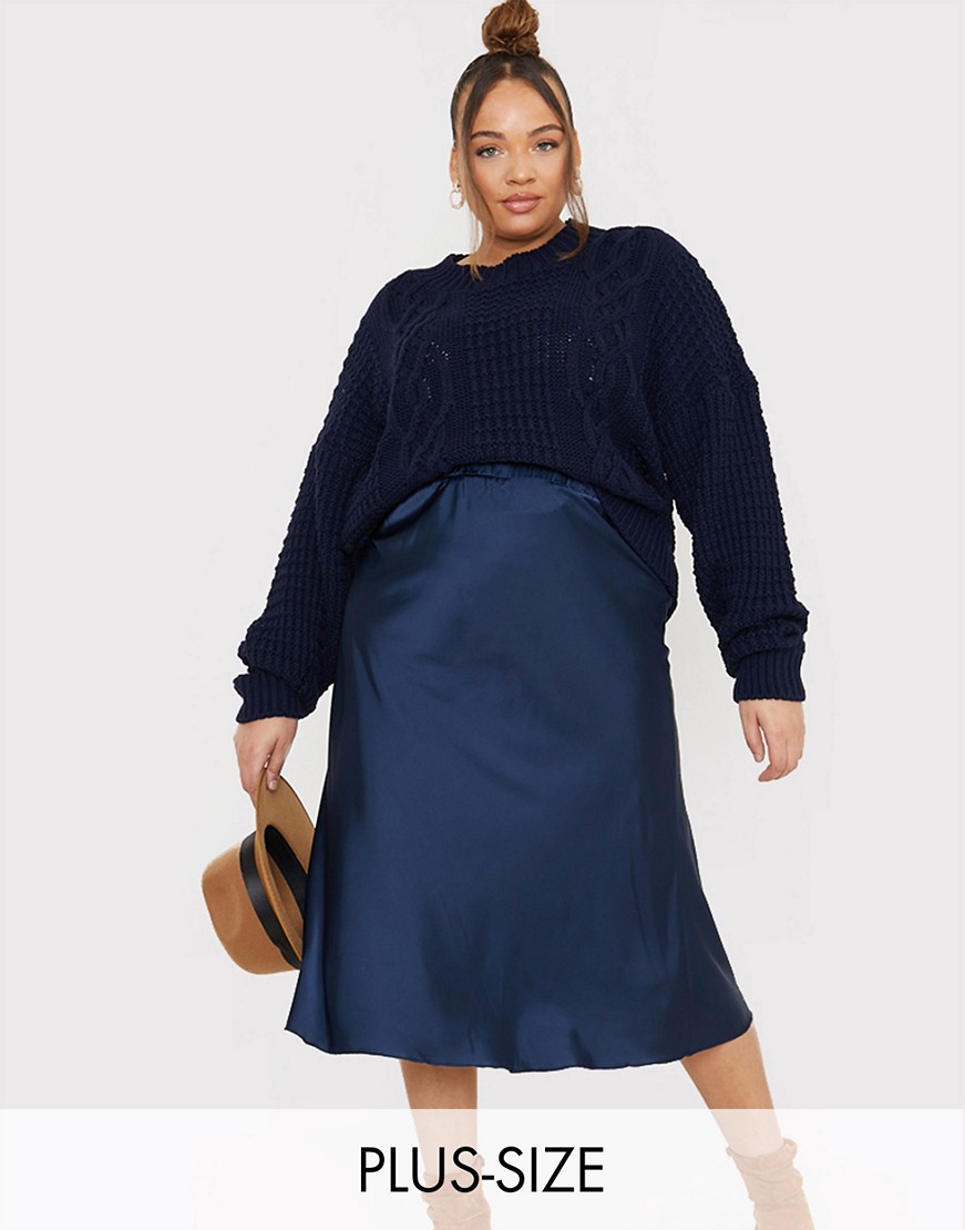 Spódnica granatowa midi satynowa plus size 50 Spodnica-granatowa-midi-satynowa-plus-size-50