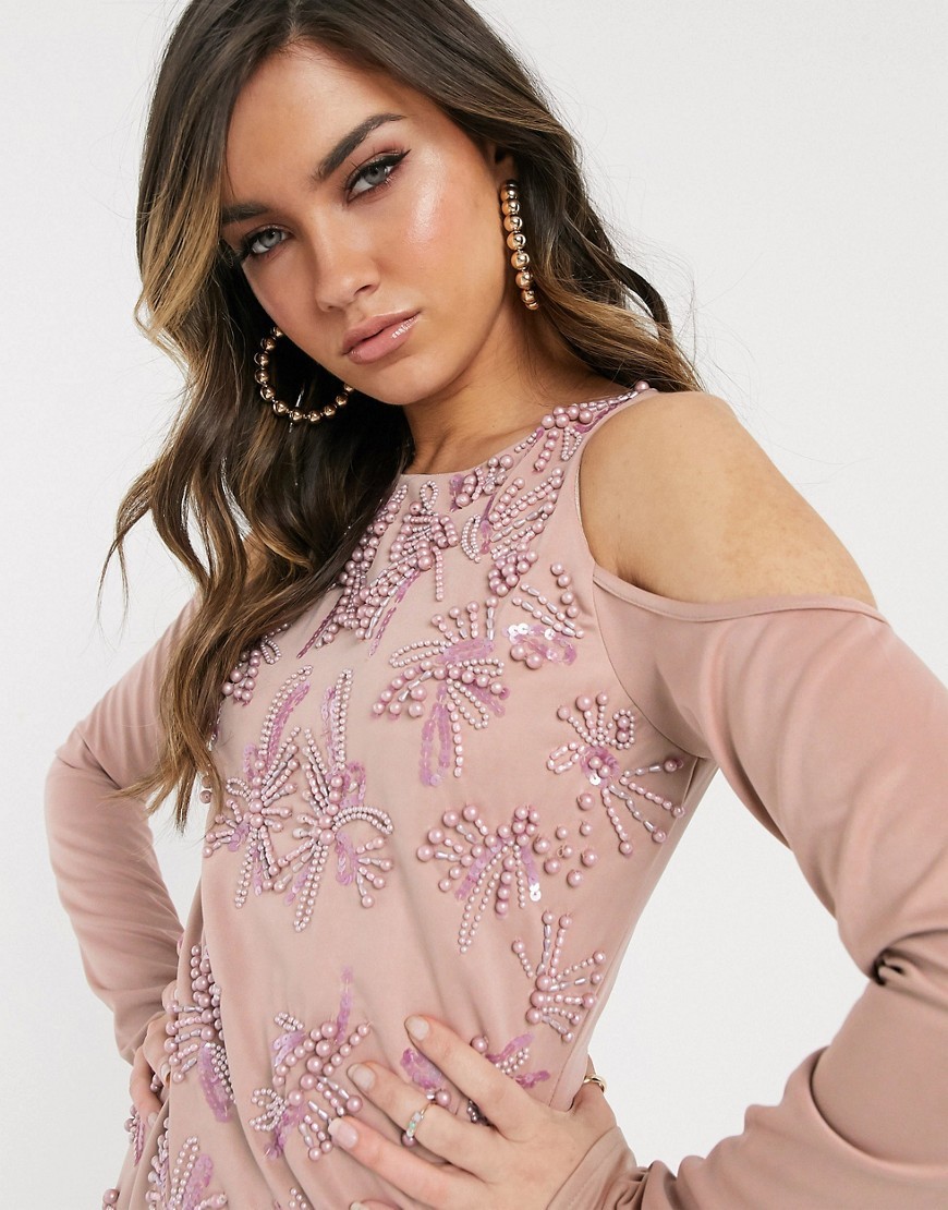 Star-Is-Born-bezowa-rozowa-Sukienka-cold-shoulder-zdobiona-L-40-2 Star-Is-Born-bezowa-rozowa-Sukienka-cold-shoulder-zdobiona-L-40