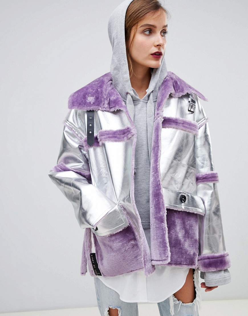 Story-Of-Lola-Srebrna-Liliowa-Kurtka-sztuczna-skora-futro-L-XL-1 Story-Of-Lola-Srebrna-Liliowa-Kurtka-sztuczna-skora-futro-L-XL
