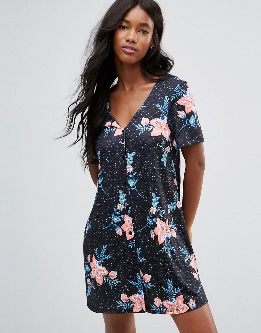 Sukienka-czarna-na-guziki-kwiaty-print-L-40-1 Sukienka-czarna-na-guziki-kwiaty-print-L-40
