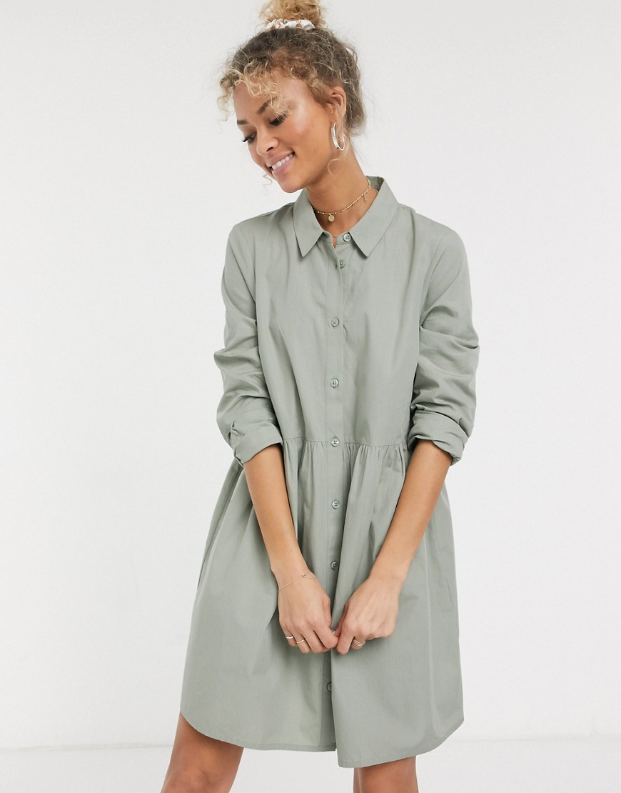 Sukienka koszulowa mini szmizjerka długi rękaw khaki 36 Sukienka-koszulowa-mini-szmizjerka-dlugi-rekaw-khaki-36