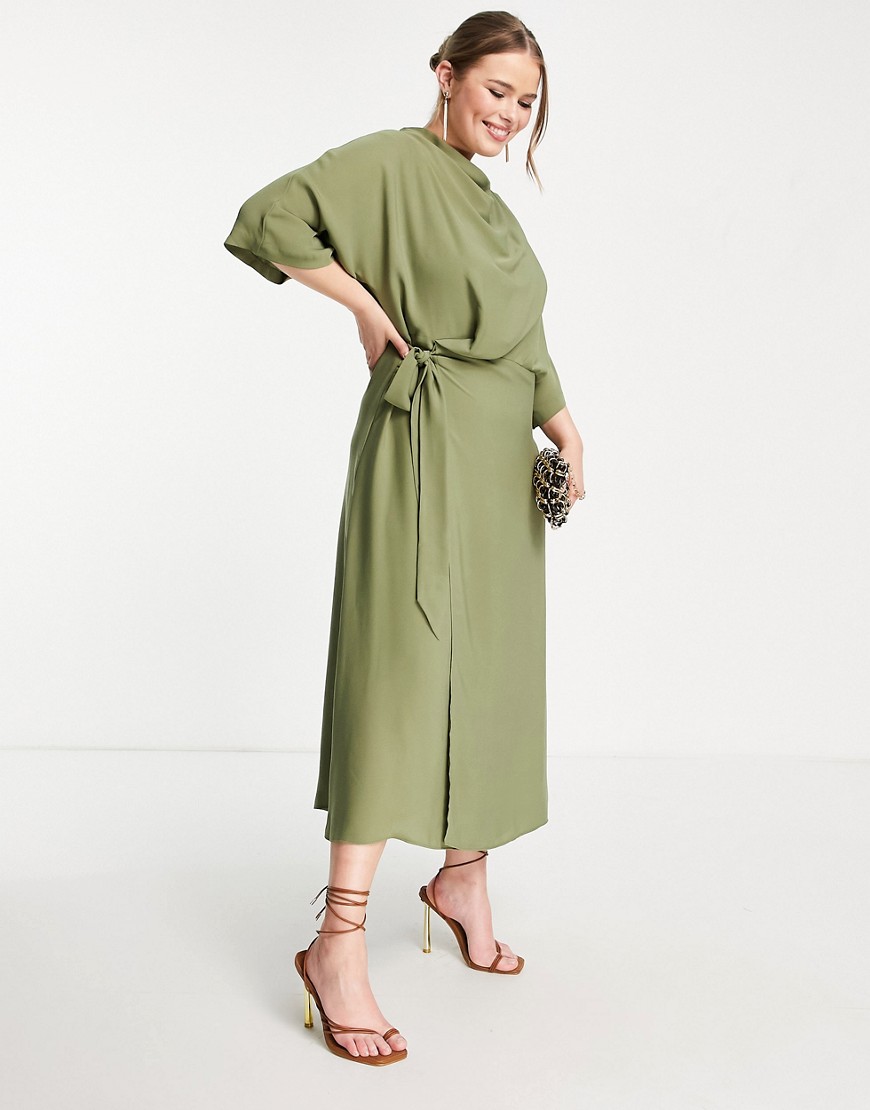 Sukienka-midi-w-kolorze-khaki-z-drapowanym-dekoltem-i-kopertowa-spodnica-defekt-54-3 Sukienka-midi-w-kolorze-khaki-z-drapowanym-dekoltem-i-kopertowa-spodnica-defekt-54