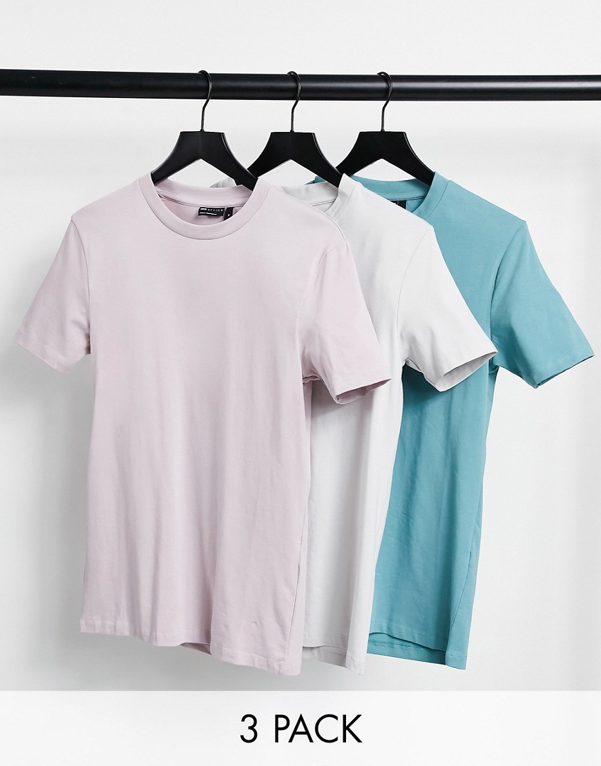 T-shirt o kroju podkreślającym sylwetkę 3 pack multikolor defekt M T-shirt-o-kroju-podkreslajacym-sylwetke-3-pack-multikolor-M