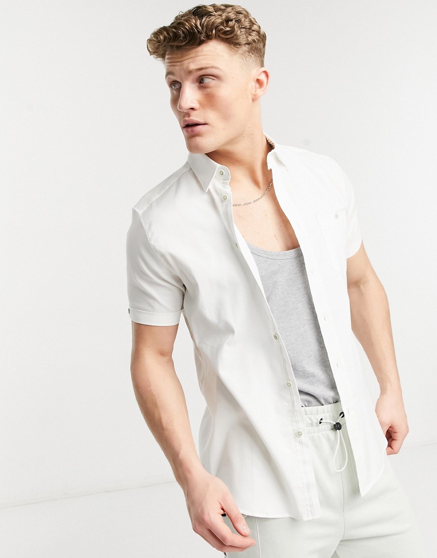 Ted Baker koszula typu oxford krótki rękaw dopasowana defekt XXL Ted-Baker-koszula-typu-oxford-krotki-rekaw-dopasowana-2XL
