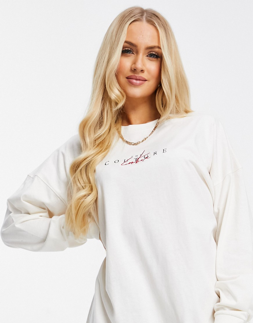 The-Couture-Club-bezowa-sukienka-t-shirtowa-oversize-z-logo-M-2 The-Couture-Club-bezowa-sukienka-t-shirtowa-oversize-z-logo-M