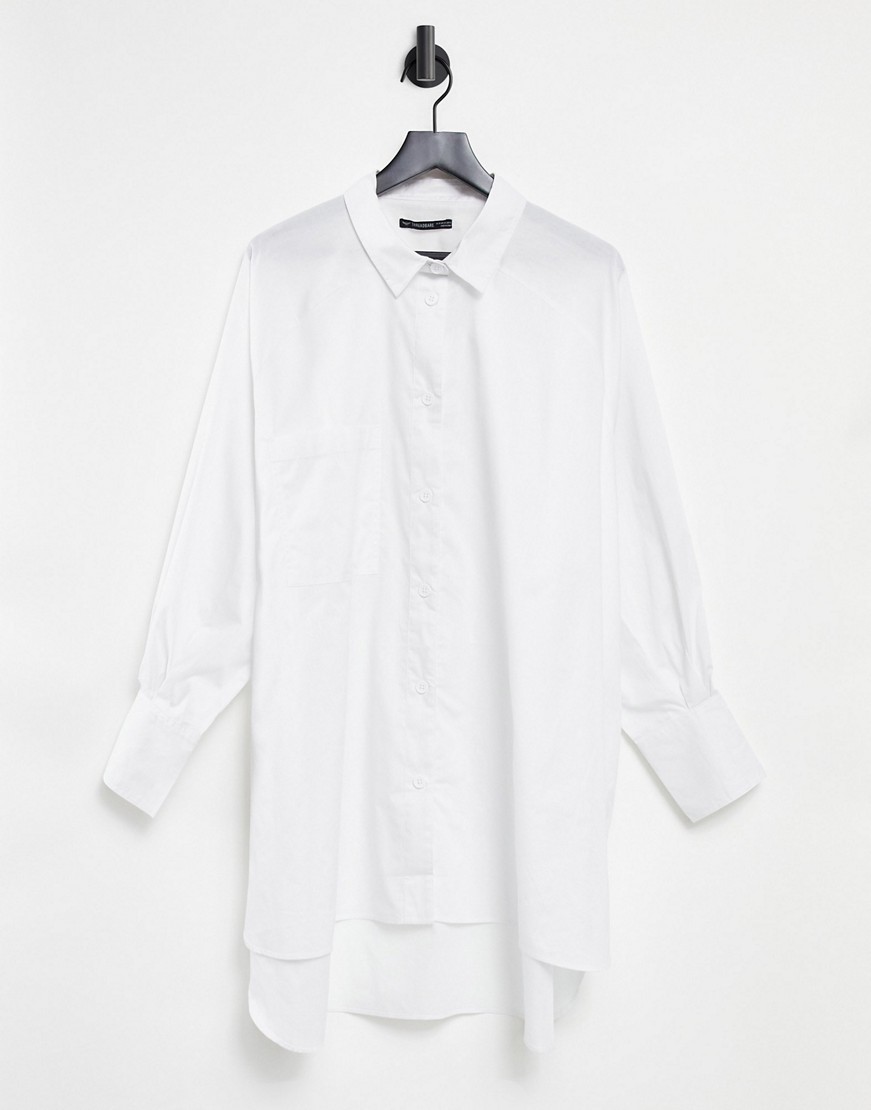 Threadbare biała sukienka mini koszulowa oversize z bufiastymi rękawami defekt 36 Threadbare-biala-sukienka-mini-koszulowa-oversize-z-bufiastymi-rekawami-36