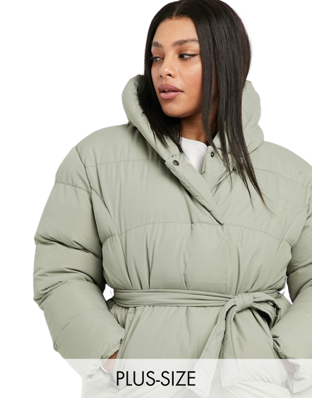 Threadbare zielona kurtka oversize z kapturem plus size 54