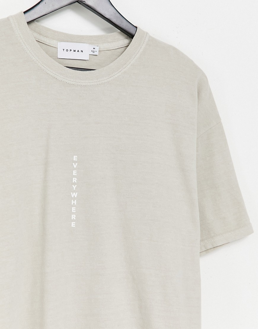 Topman-bezowy-T-shirt-oversize-z-pionowym-napisem-M-6 Topman-bezowy-T-shirt-oversize-z-pionowym-napisem-M