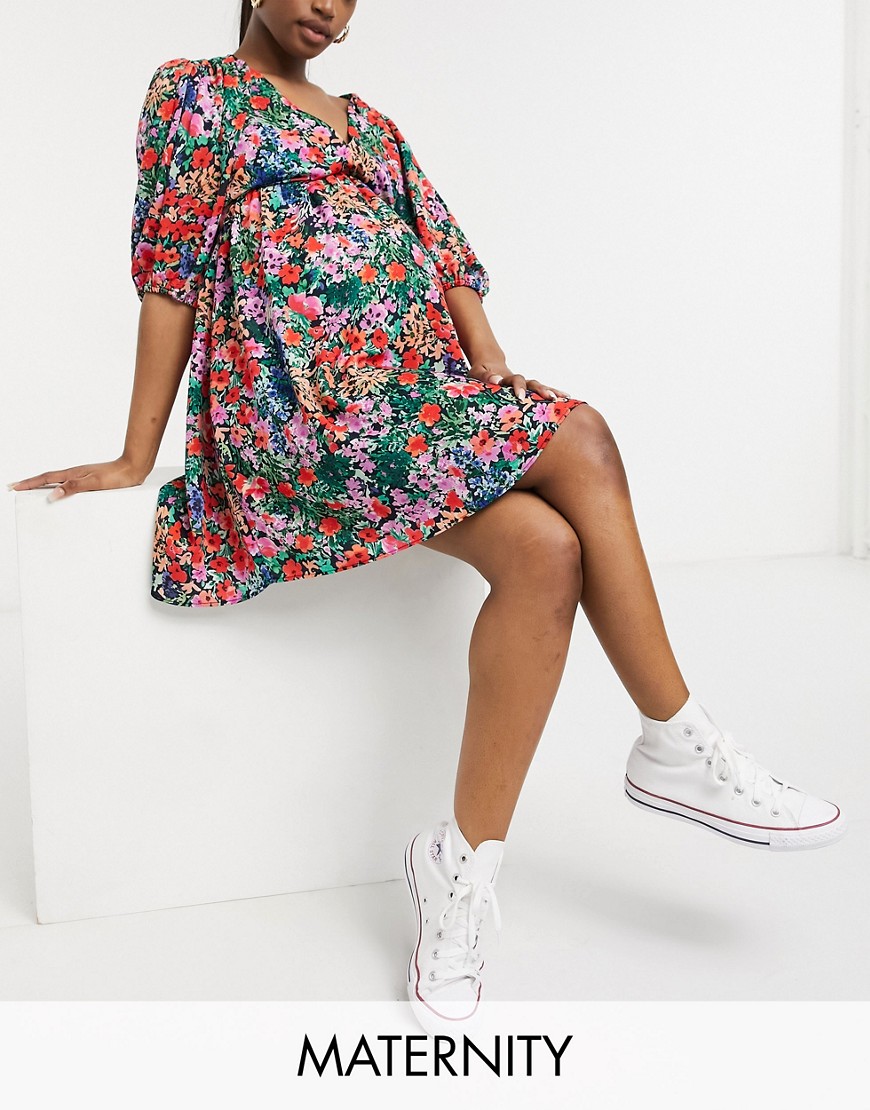 Topshop Maternity – Kolorowa sukienka mini z obszernymi rękawami 40 Topshop-Maternity-–-Kolorowa-sukienka-mini-z-obszernymi-rekawami-40
