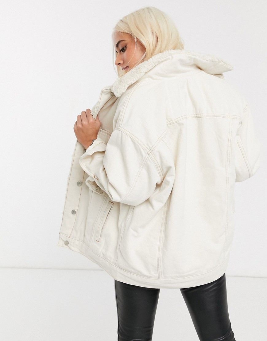 Topshop-Petite-Damska-kurtka-ze-sztucznym-kozuszkiem-w-kolorze-ecru-42-1 Topshop-Petite-Damska-kurtka-ze-sztucznym-kozuszkiem-w-kolorze-ecru-42