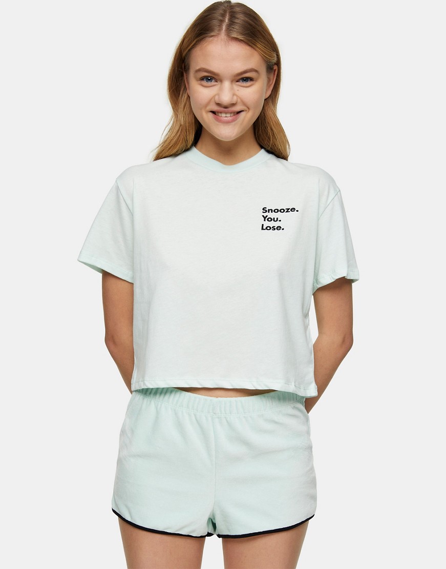 Topshop damska welurowa piżama zielona S Topshop-damska-welurowa-pizama-zielona-S