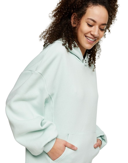 Topshop damska zielona bluza z kapturem z przelotkami defekt S