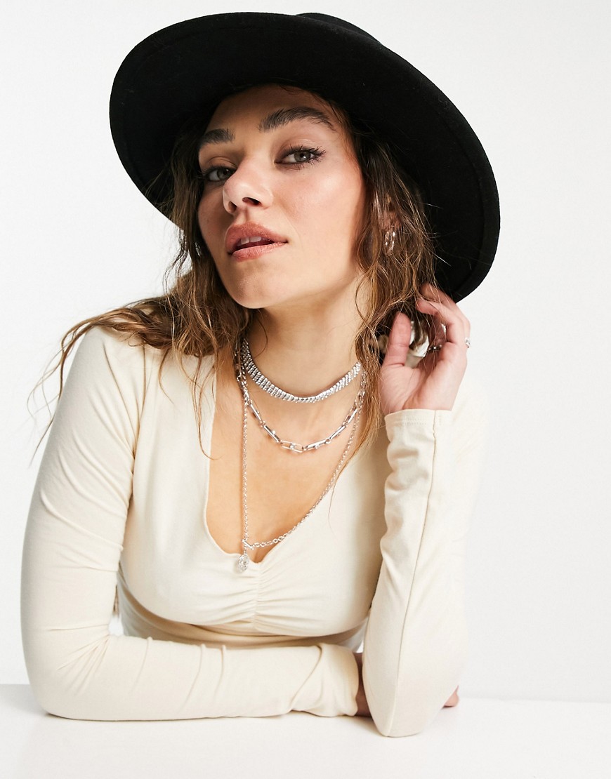 Topshop-damski-dopasowany-top-ecru-M-2 Topshop-damski-dopasowany-top-ecru-M