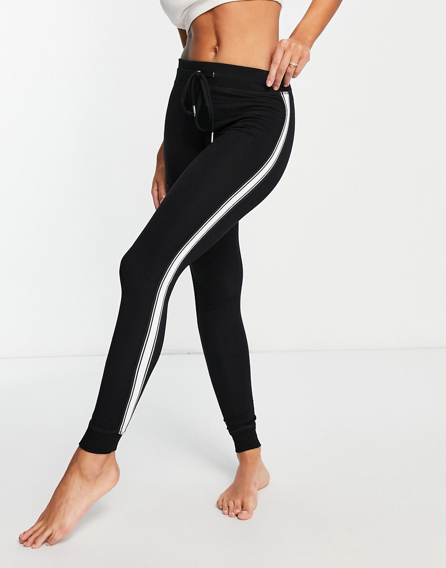 Topshop-damskie-czarne-dopasowane-joggersy-z-paskiem-z-boku-M-3 Topshop-damskie-czarne-dopasowane-joggersy-z-paskiem-z-boku-M