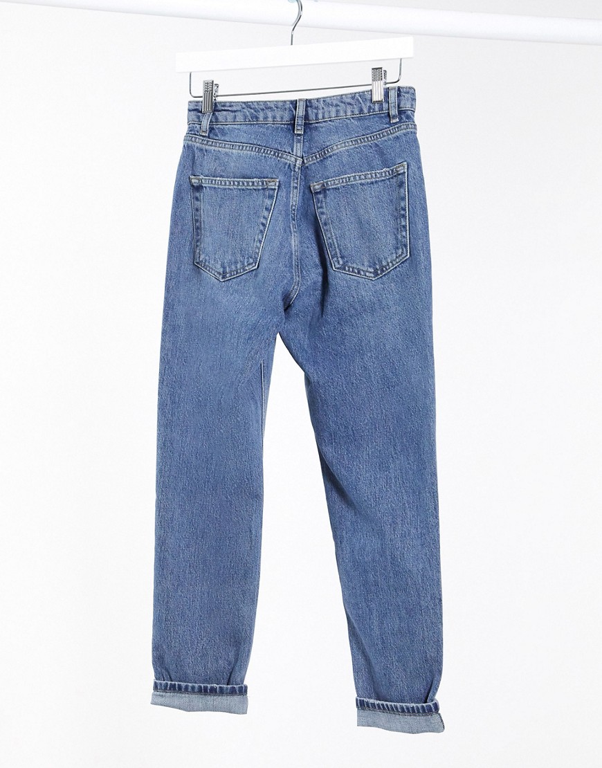 Topshop-niebieskie-mom-jeans-z-efektem-sprania-defekt-W28-L28