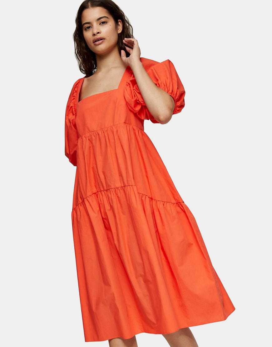 Topshop warstwowa luxna sukienka midi pomarańczowa 40 Topshop-warstwowa-luxna-sukienka-midi-pomaranczowa-40