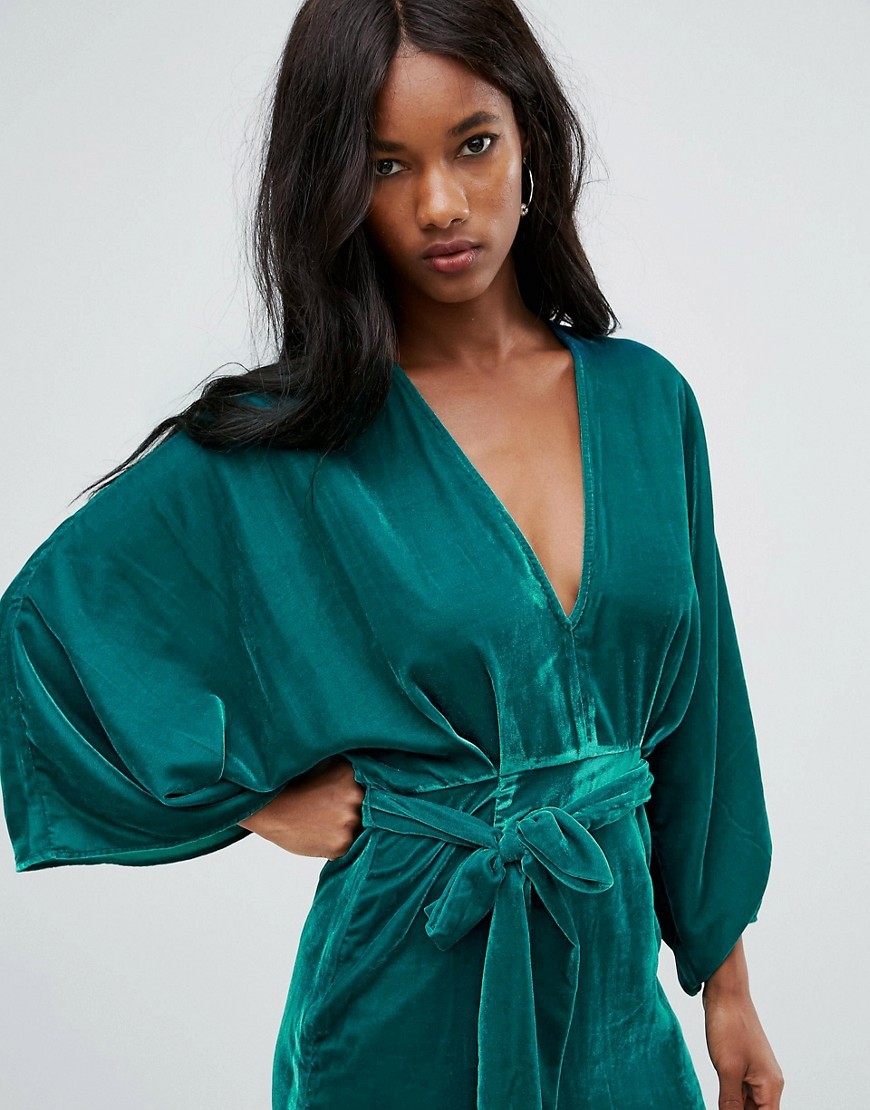 Turkusowa-Sukienka-midi-typu-kimono-S-36-2 Turkusowa-Sukienka-midi-typu-kimono-S-36