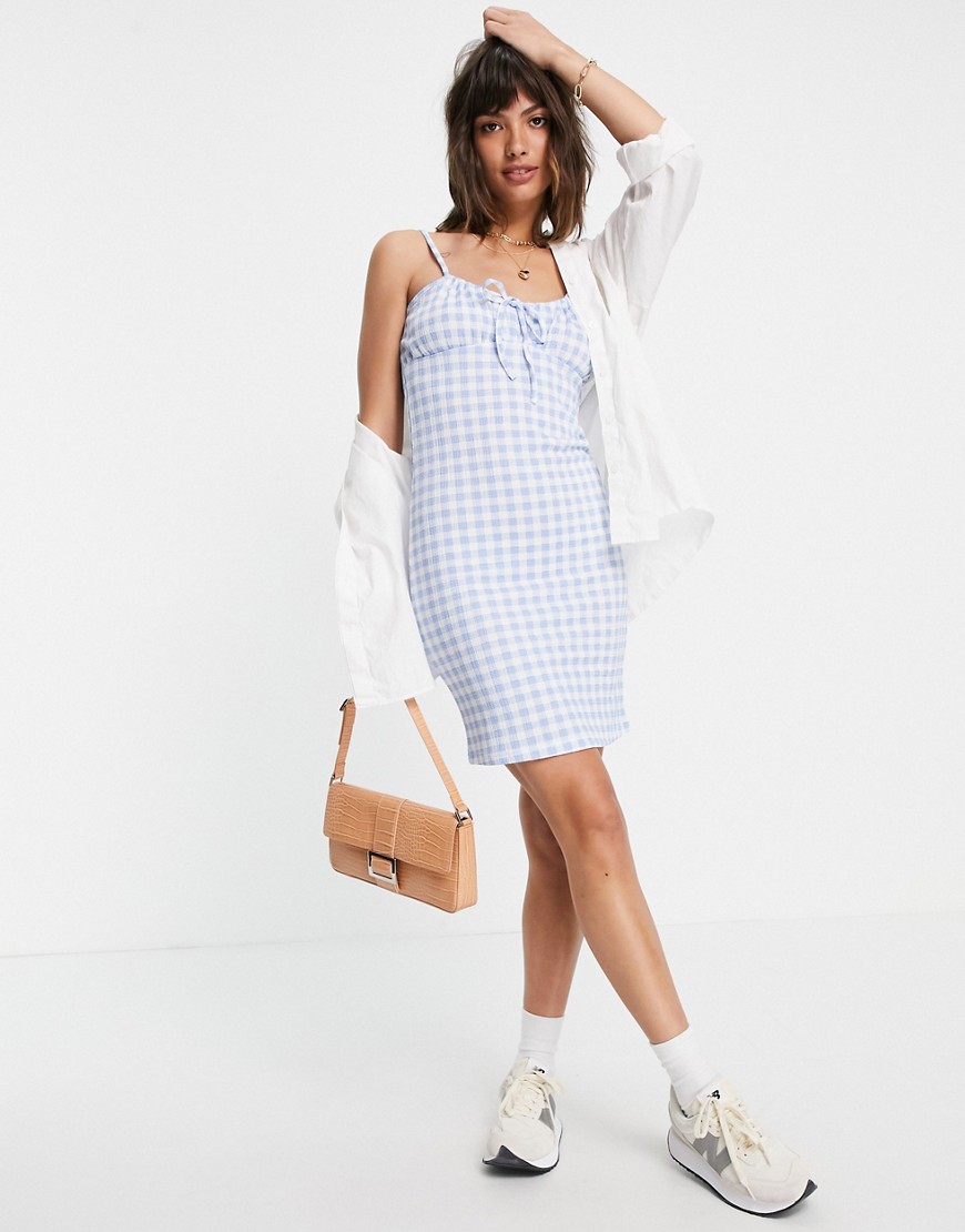Vero-Moda-Exclusive-niebieska-sukienka-mini-w-krate-M-3 Vero-Moda-Exclusive-niebieska-sukienka-mini-w-krate-M