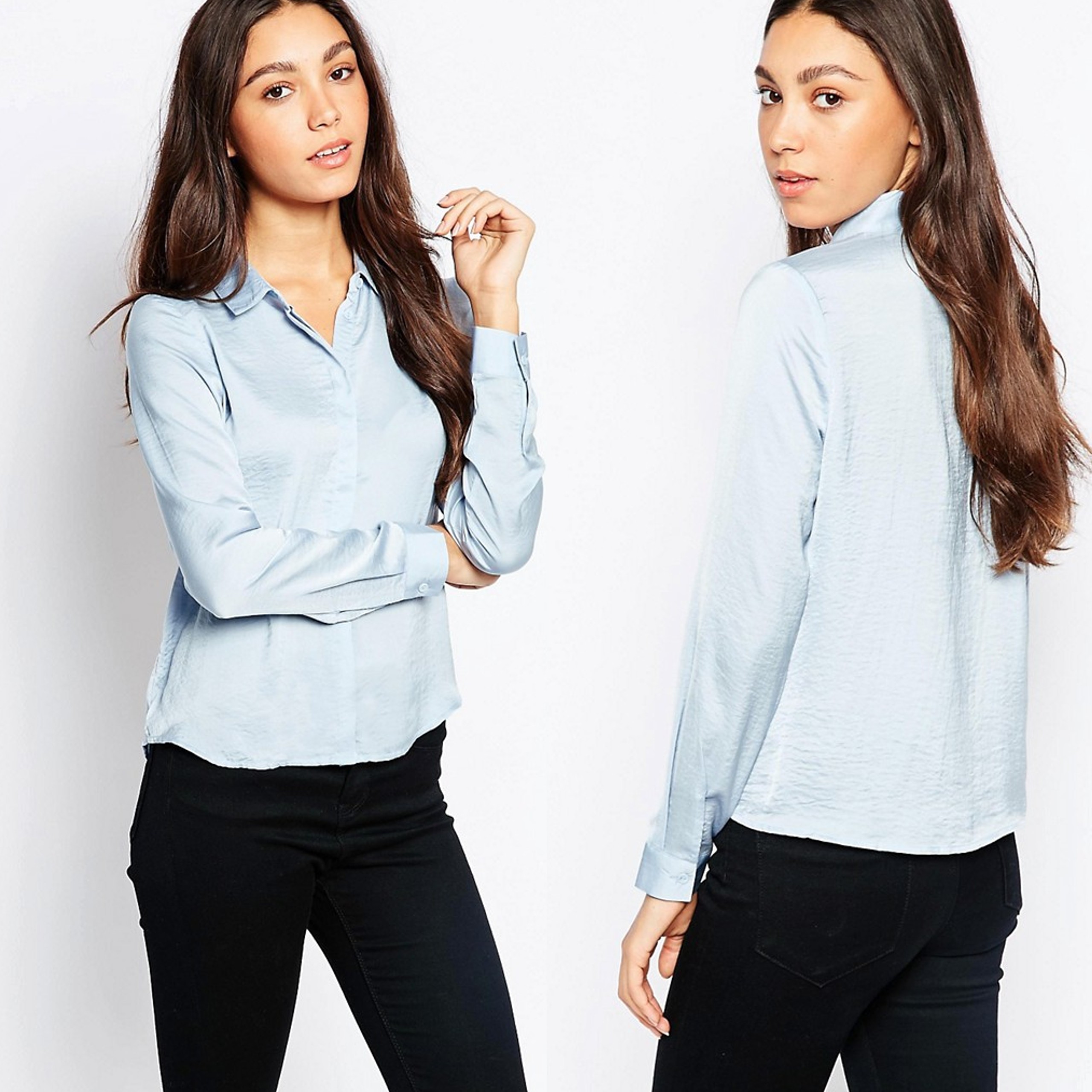 Vero Moda Niebieska Koszula dopasowana S 36 Vero-Moda-Niebieska-Koszula-dopasowana-S-36
