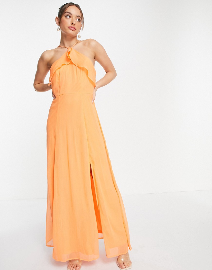 Vero-Moda-Pomaranczowa-sukienka-maxi-M-3 Vero-Moda-Pomaranczowa-sukienka-maxi-M
