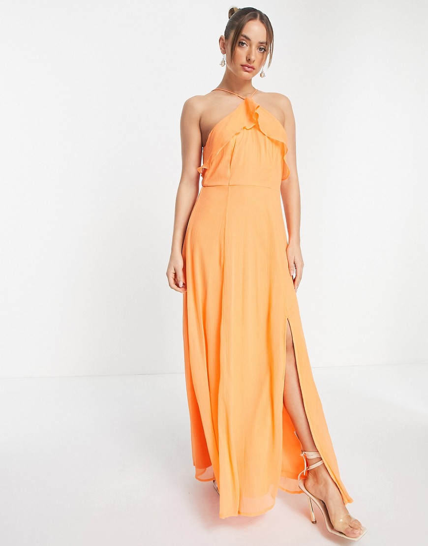 Vero Moda Pomarańczowa sukienka maxi defekt M Vero-Moda-Pomaranczowa-sukienka-maxi-M