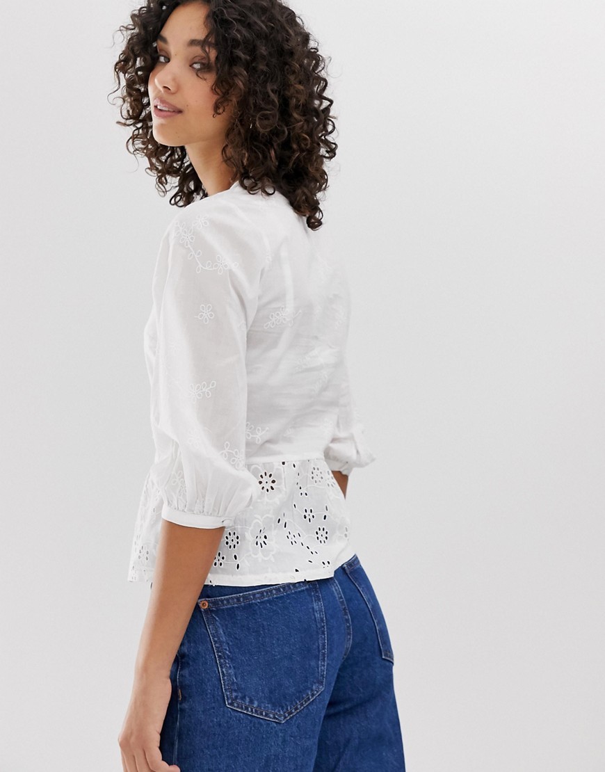 Warehouse-Kremowa-wycinana-Bluzka-elegancka-L-40-1 Warehouse-Kremowa-wycinana-Bluzka-elegancka-L-40