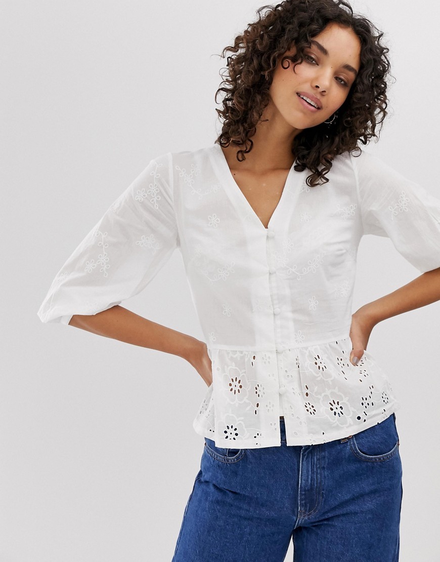 Warehouse Kremowa wycinana Bluzka elegancka L 40 Warehouse-Kremowa-wycinana-Bluzka-elegancka-L-40