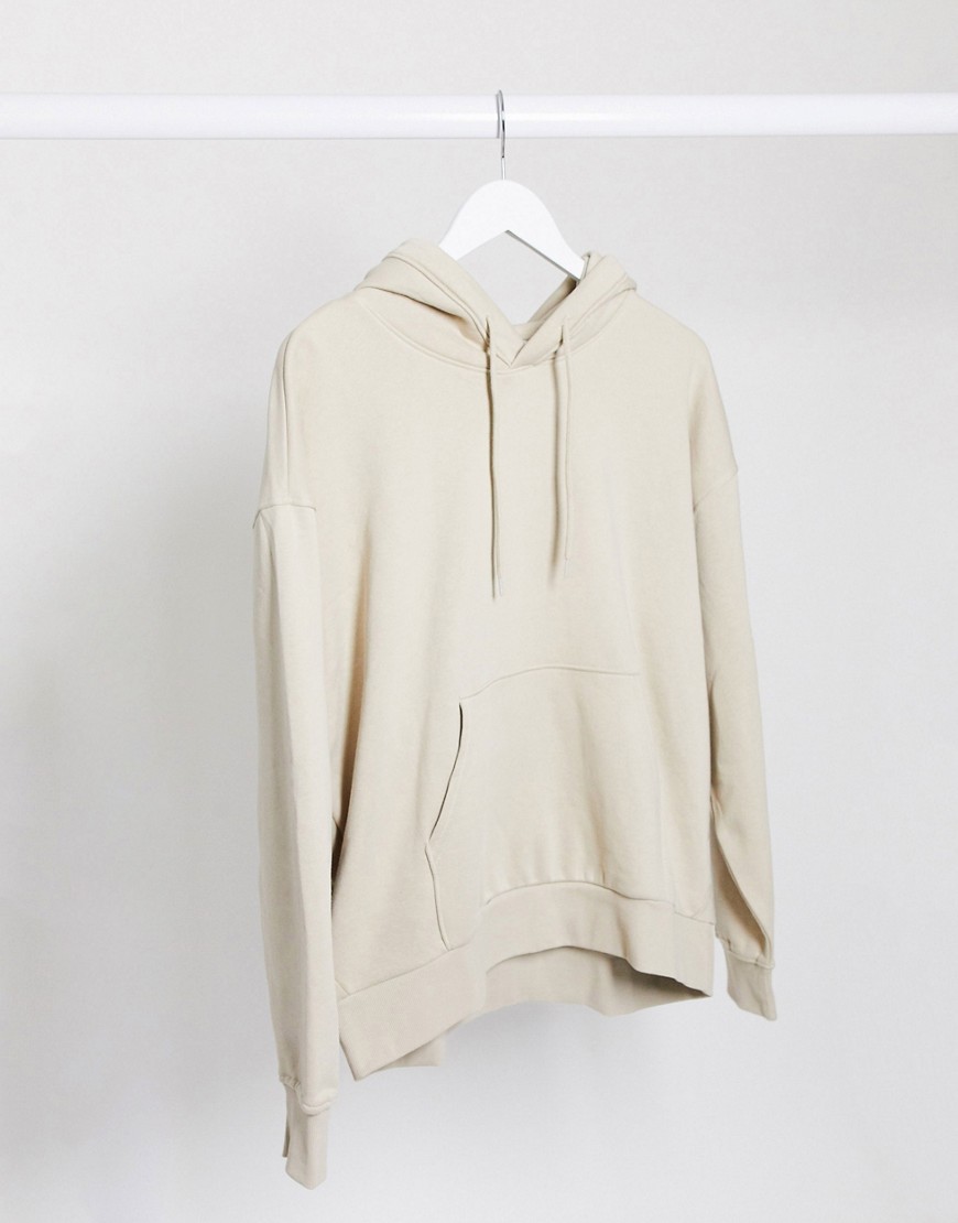 Weekday Alisa – Beżowa bluza z kapturem oversize z organicznej bawełny S Weekday-Alisa-–-Bezowa-bluza-z-kapturem-oversize-z-organicznej-bawelny-S