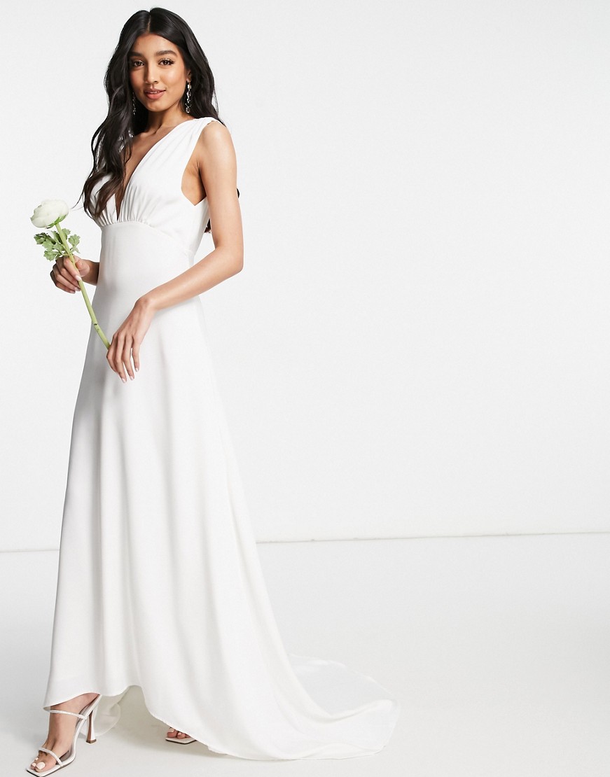 Y.A.S Bridal biała sukienka maxi z ozdobnymi guzikami i trenem M Y-A-S--Bridal-biala-sukienka-maxi-z-ozdobnymi-guzikami-i-trenem-M